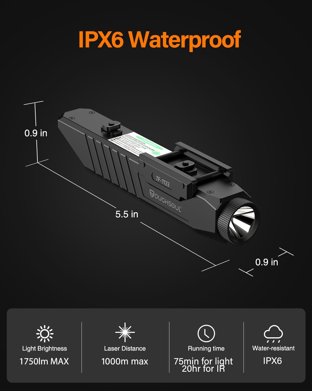 Amazon.com: TOUGHSOUL Mlok Picatinny Tactical Flashlight with Blue